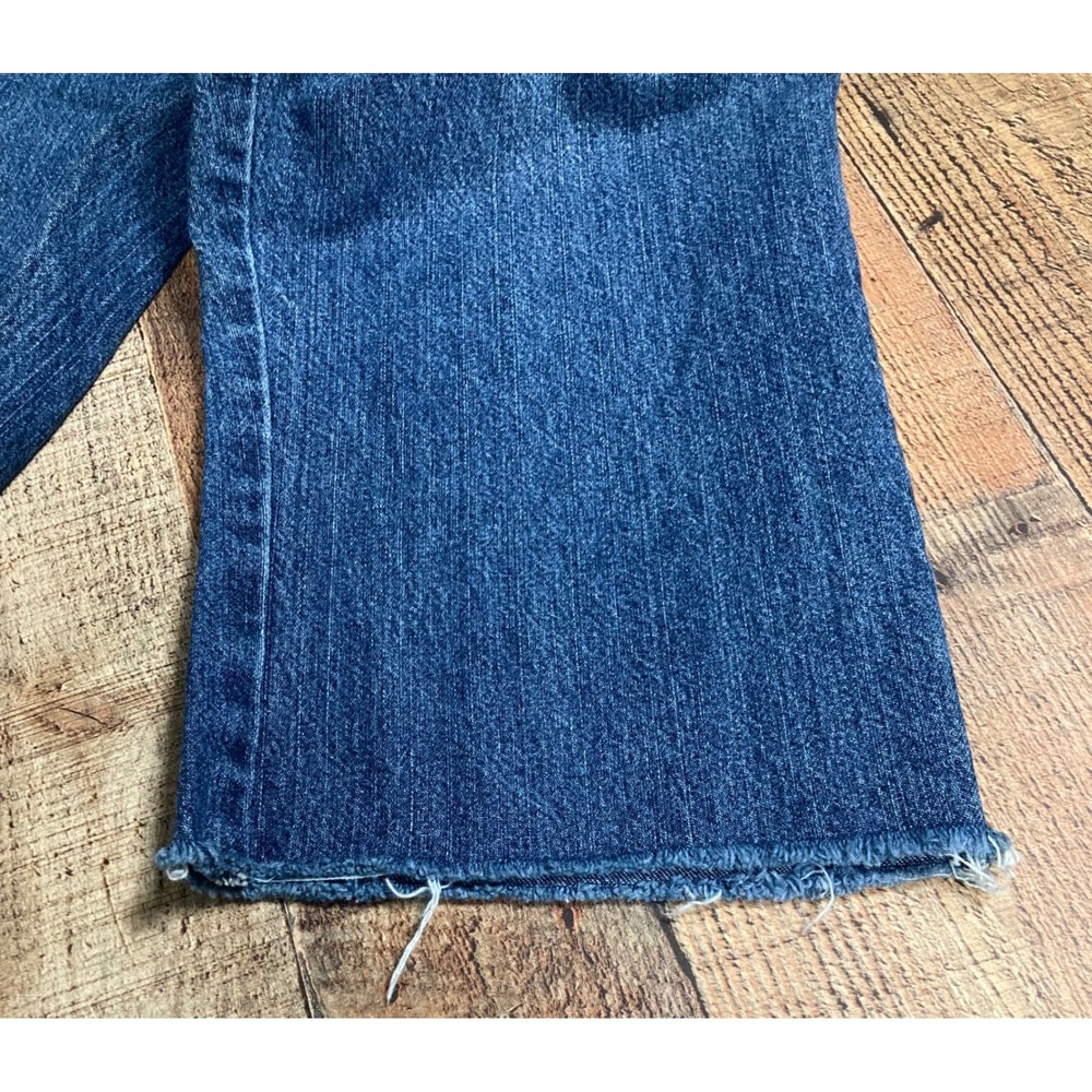 Y2K Zena Jeans Womens Cropped Raw Hem Denim Pants Medium Wash Blue Size 12 - Picture 5 of 8